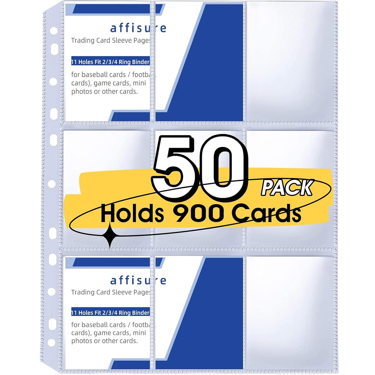 Pokemon Binder Card - 50 Pack 9 Pocket Card Sleeves