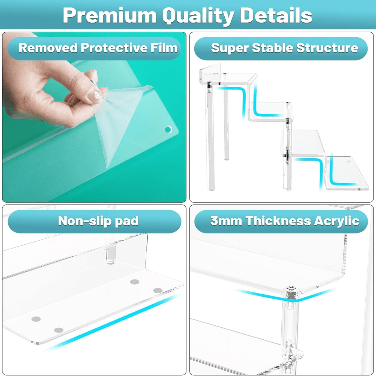Acrylic Riser Display Stand,4  - Pop Display Shelf review and price